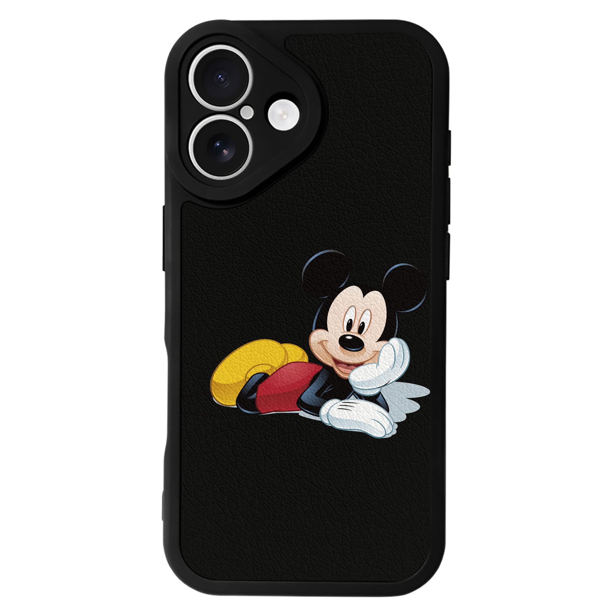（画像用） ミッキーマウス Mickey Mouse 【iPhone 16シリーズ対応】シリコンスマホケース（レザー調） 材質：シリコン